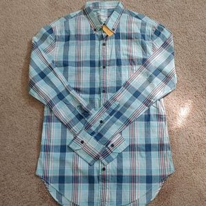 Club Mónaco NWT Plaid Mong sleeve shirt